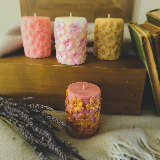 Flowers Pillar Candle