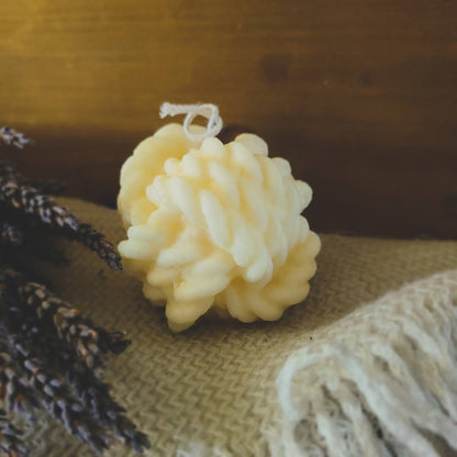 Yarn Ball Sculpture Candle