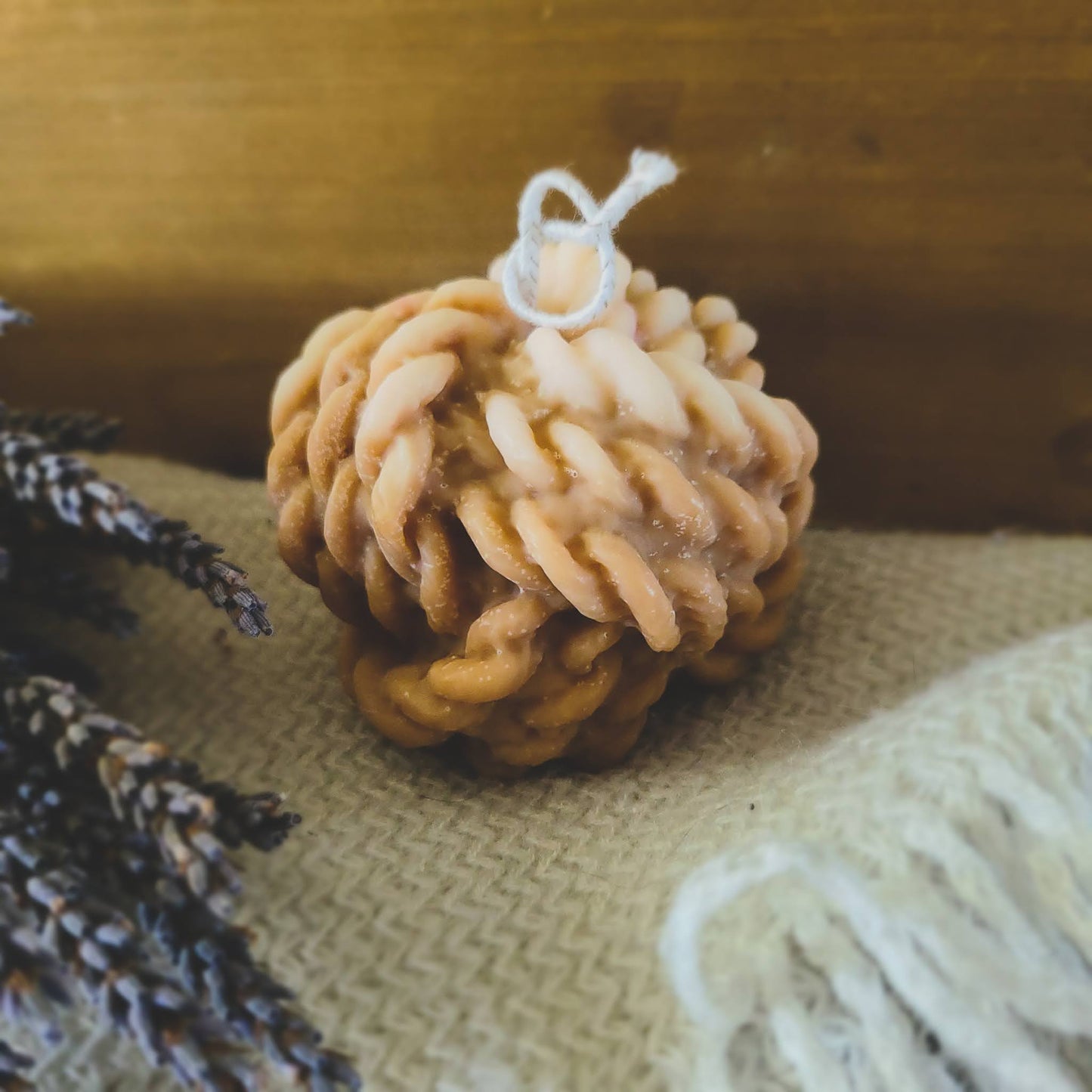 Yarn Ball Sculpture Candle