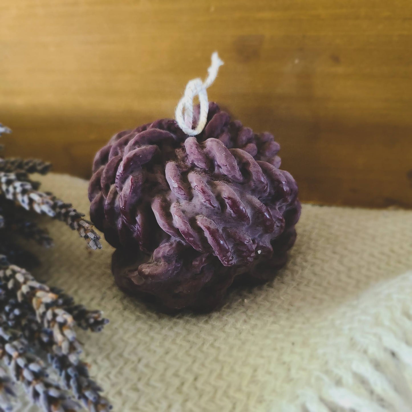 Yarn Ball Sculpture Candle