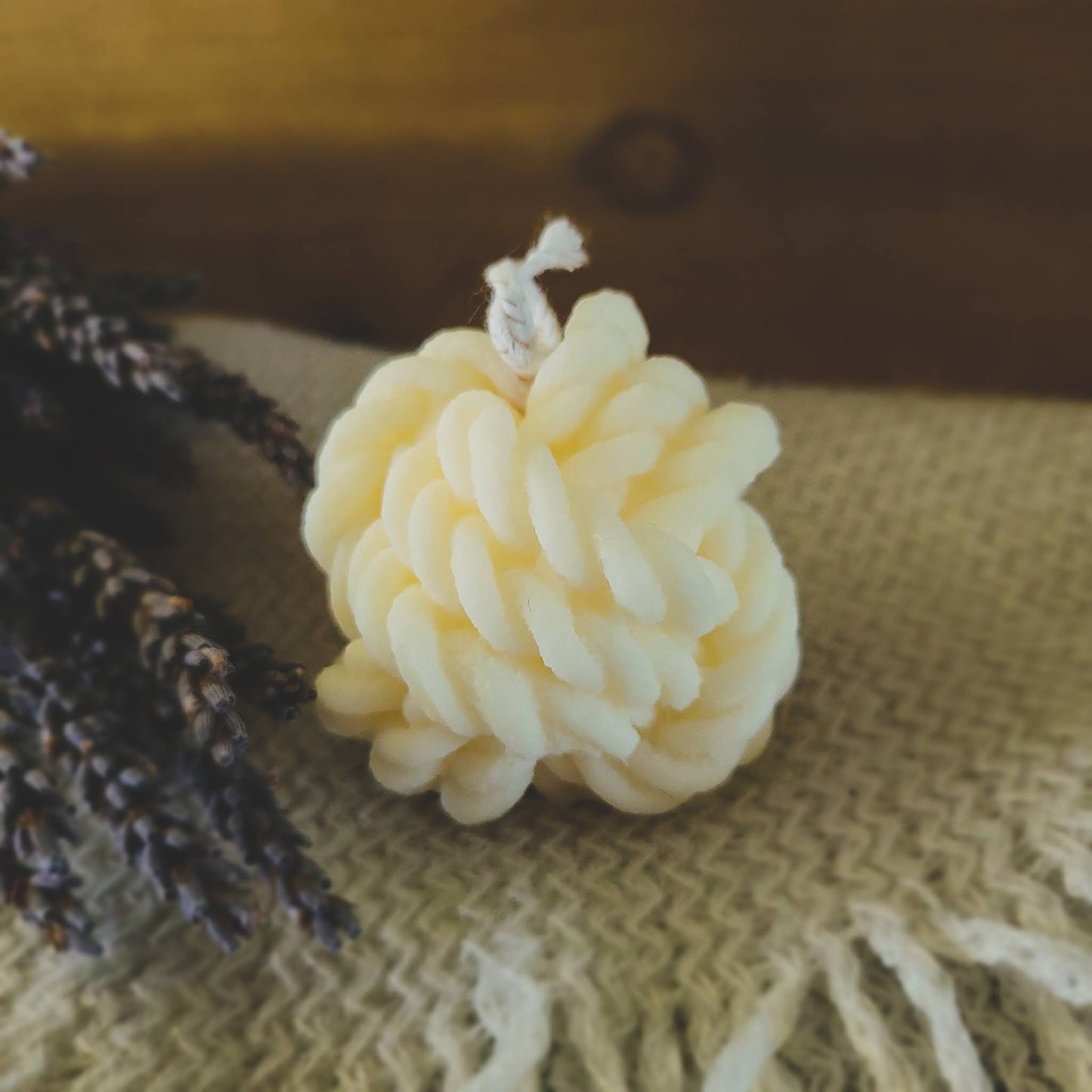 Yarn Ball Sculpture Candle