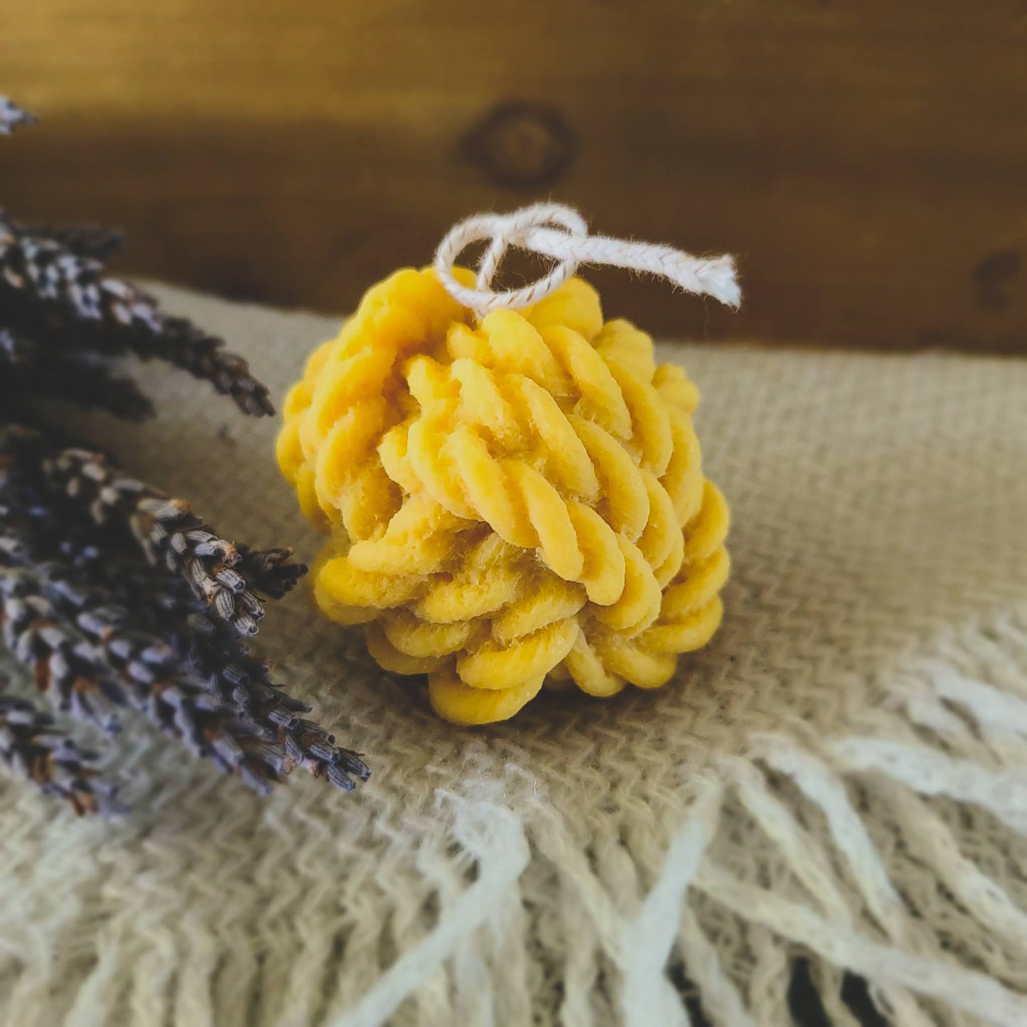 Yarn Ball Sculpture Candle