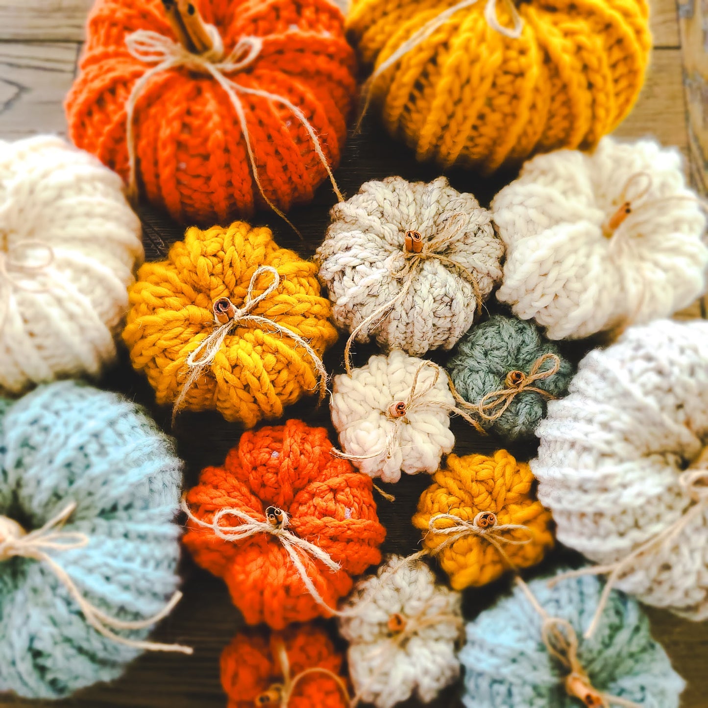 Rustic Crochet Pumpkins ~ Large